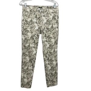 J. McLaughlin Floral Print Jeans Women’s Size 6 Mid Rise Stretch Slim Straight
